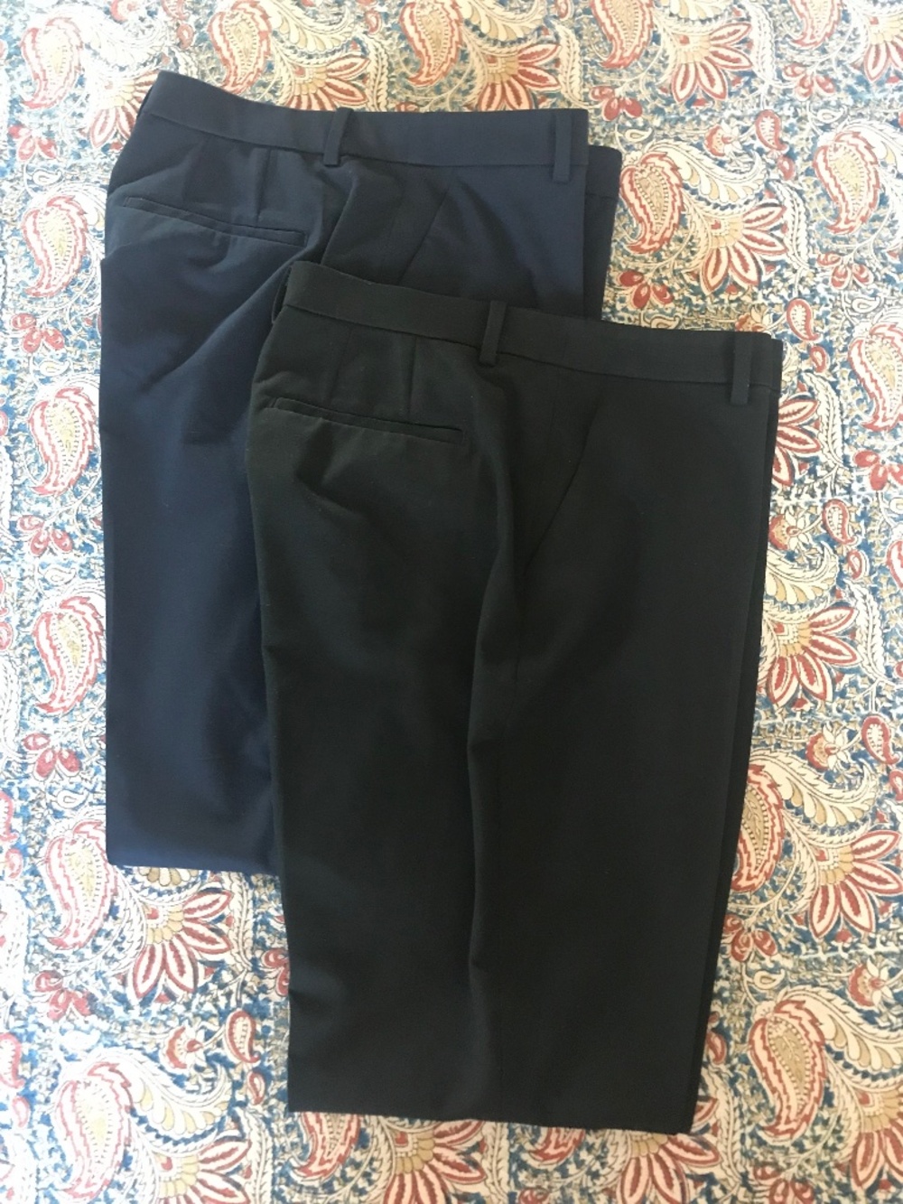 Uniqlo Trousers, 2 Pair, Black and Navy, Large